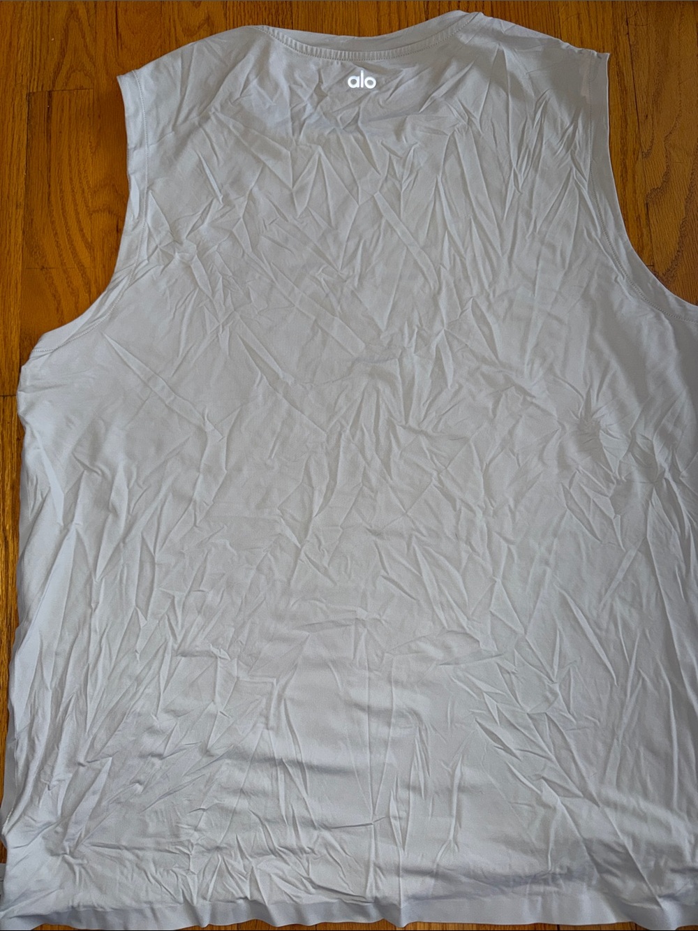 ALO Yoga Light Gray Logo Tank Top